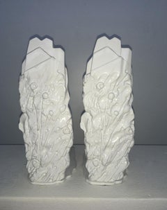 Scultura astratta in bronzo bianco Paesaggio con Ombra di Graziano Pompili