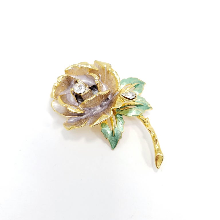 Graziano Princess Diana 1997 England Rose Brooch, Enamel, Gold-Plated For  Sale at 1stDibs | graziano brooch