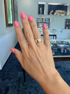 Graziela 18 Karat Yellow Gold Diamond Cigar Band Ring