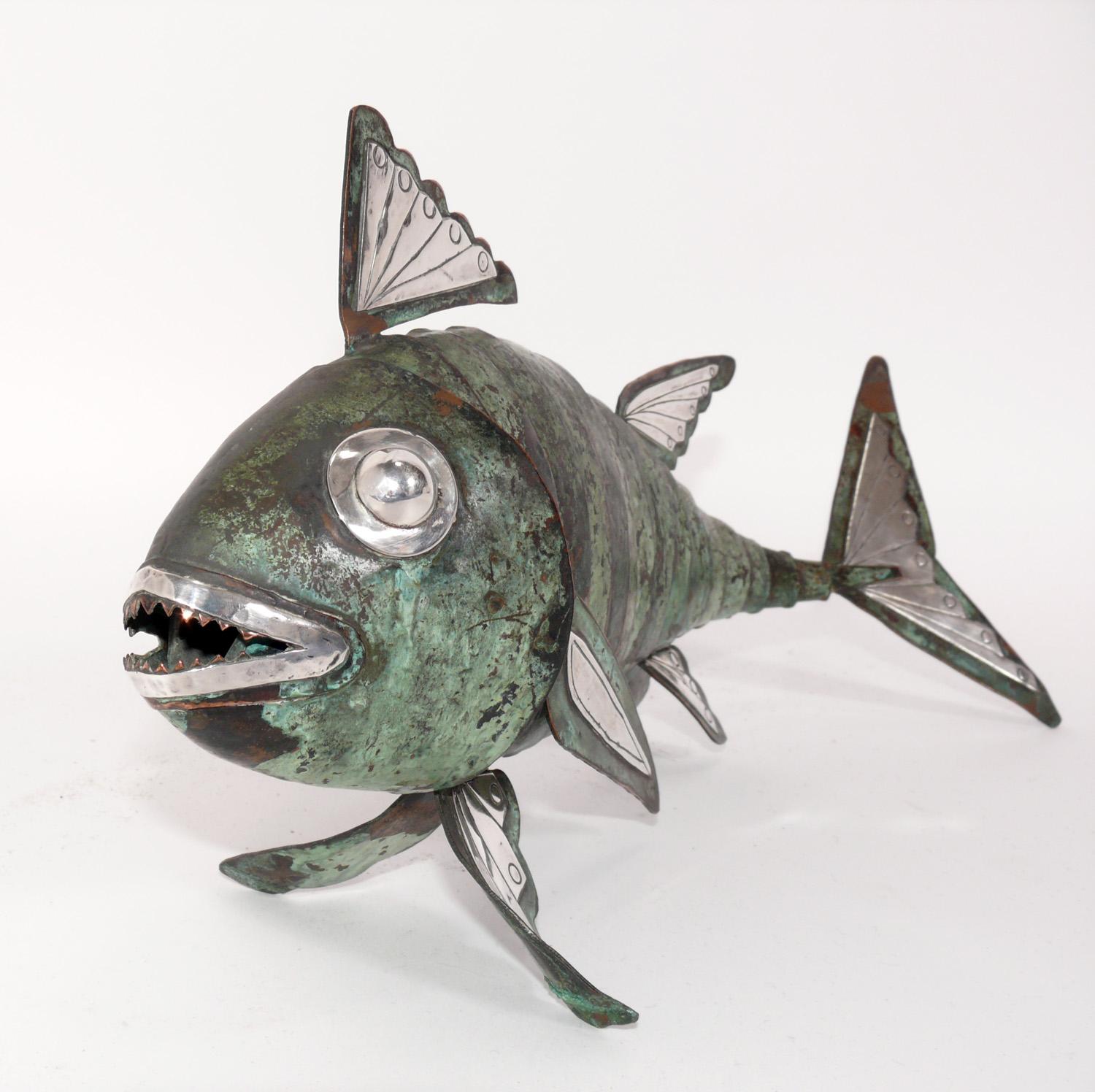 Graziella Laffi Gegliederte Fisch-Skulptur (Peruanisch) im Angebot