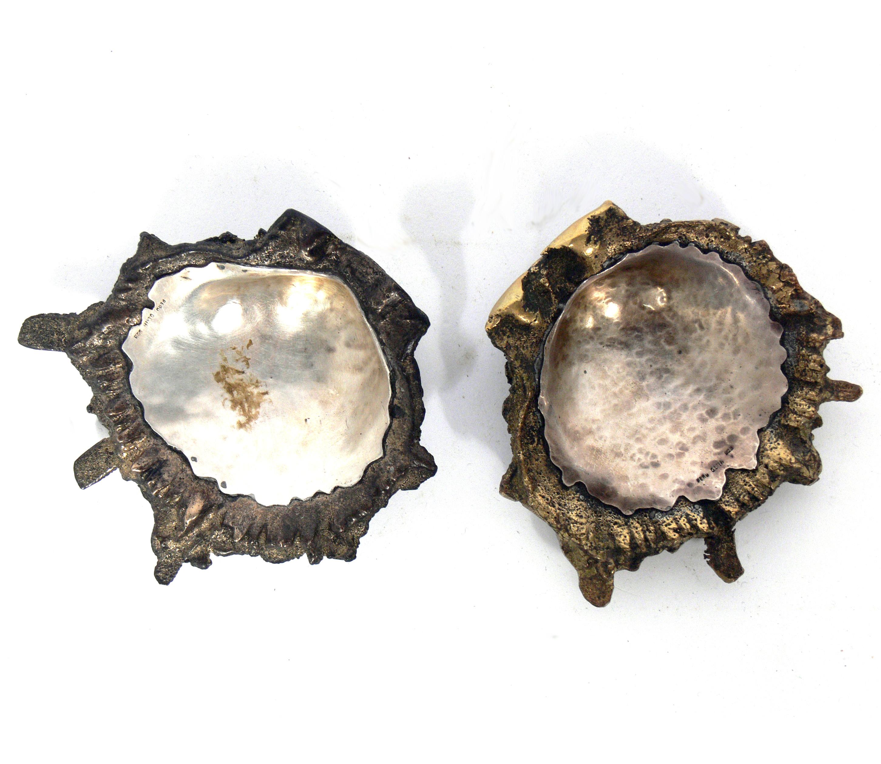 Mid-Century Modern Graziella Laffi Bronze Shell Form Bowls