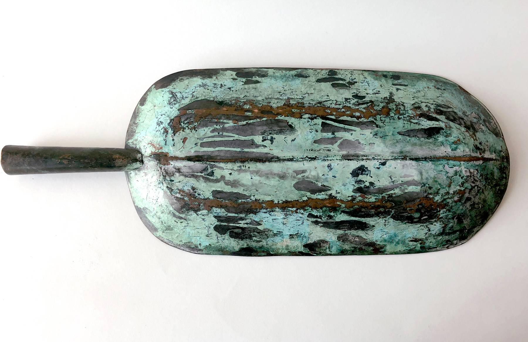 Graziella Laffi Peru, Tablett aus patinierter Bronze und Sterlingsilber mit Seesternenmotiven (Patiniert) im Angebot