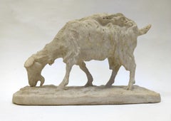 "Grazing goat", studio plaster, by Pierre-Jules Mêne, Paris, France, circa 1844