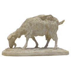 "Grazing goat", studio plaster, by Pierre-Jules Mêne, Paris, France, circa 1844