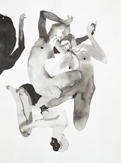 Erotic Dance - Contemporary Figurative Ink Painting, New Expression