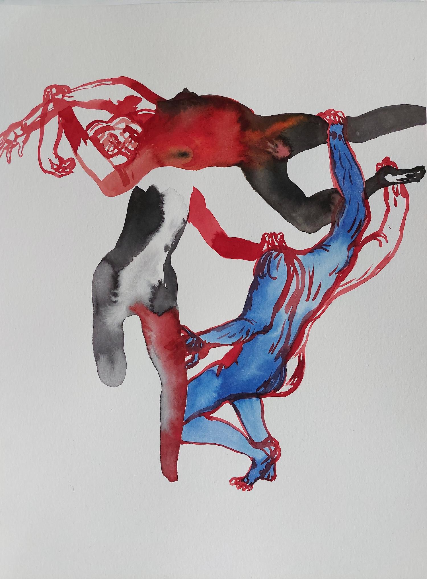 Fgures impossibles - Peinture figurative contemporaine  l'encre clectique, nouvelle expression