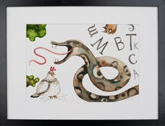 The Snake - Original Children Book Illustration Painting for "The man as he is"