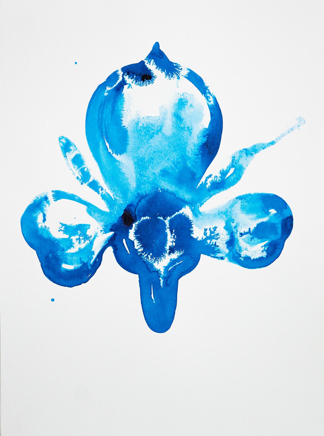 Grazyna Rigall Abstract Painting - Ultramarine Orchid - Contemporary Abstract  Ecolina Painting, New Expression