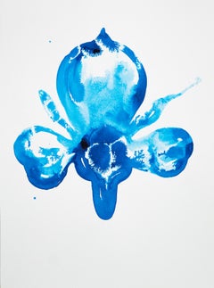 Ultramarine Orchidee - Contemporary Abstract  Ecolina-Gemälde, Neuer Expressionismus