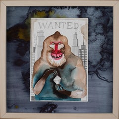 Wanted - Original Children Book Illustration Painting  For "Frog in Africa"