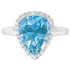 GRC zertifizierter 2.16 CT intensiv blauer Aquamarinring mit Diamanten