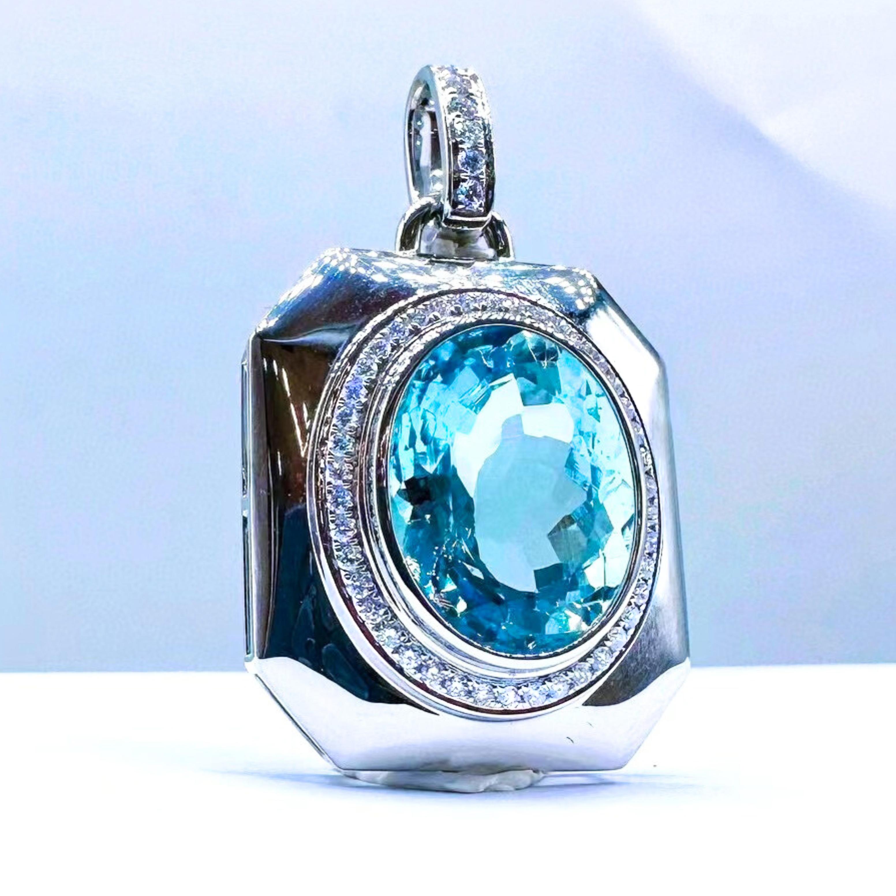 1 Aquamarine - 7.40 CT
Diamonds - 0.27 CT
18K Gold - 3.83 GM

Santa Maria Blue Color
GRC Certified
