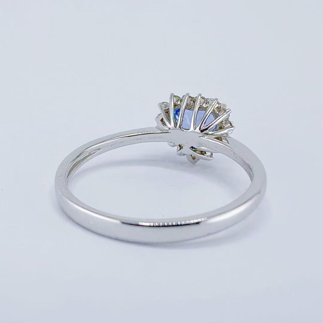 Heart Cut GRC Certified Unheated Heart - Shaped Sapphire 18K White Gold Diamond Ring For Sale
