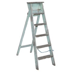 Grdc Stamped Pitch Pine circa 1920's Original Aqua Green Paint Decorators Ladder