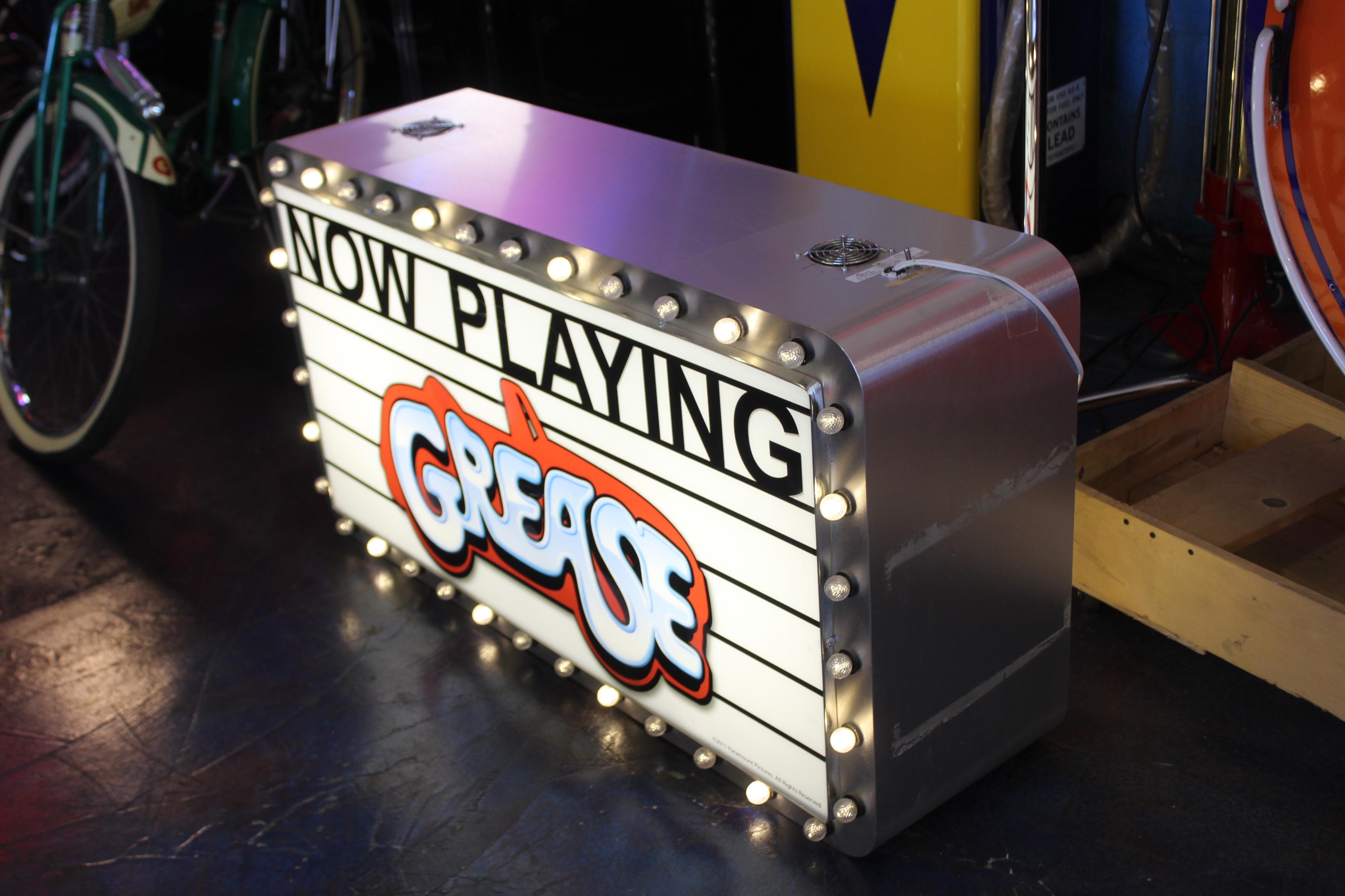 Grease Marquee Double Sided Light Up Sign In Good Condition For Sale In Orange, CA