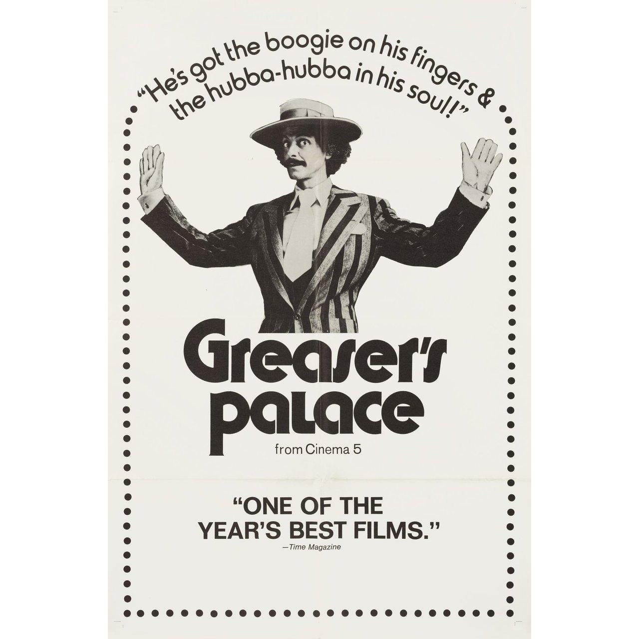 Original 1972 U.S. one sheet poster for the film Greaser's Palace directed by Robert Downey Sr. with Albert Henderson / Michael Sullivan / Luana Anders / George Morgan. Very Good-Fine condition, folded. Many original posters were issued folded or