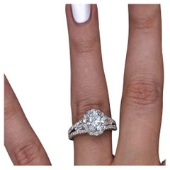 Used Great 18k White Gold Engagement Ring with Diamonds 3.24ct.