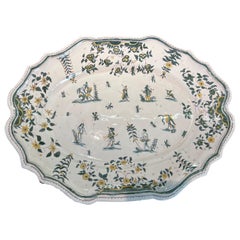 Great 18th Century Polychrome French Faience Platter