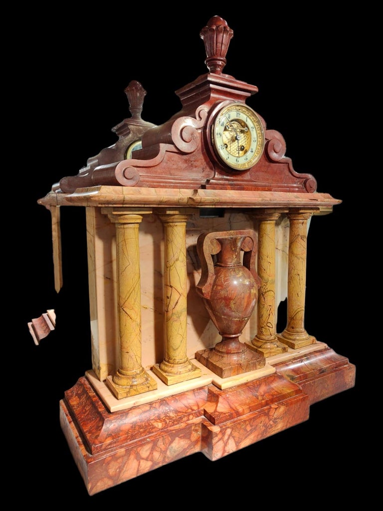 Great 19th Century Marble Clock For Sale at 1stDibs