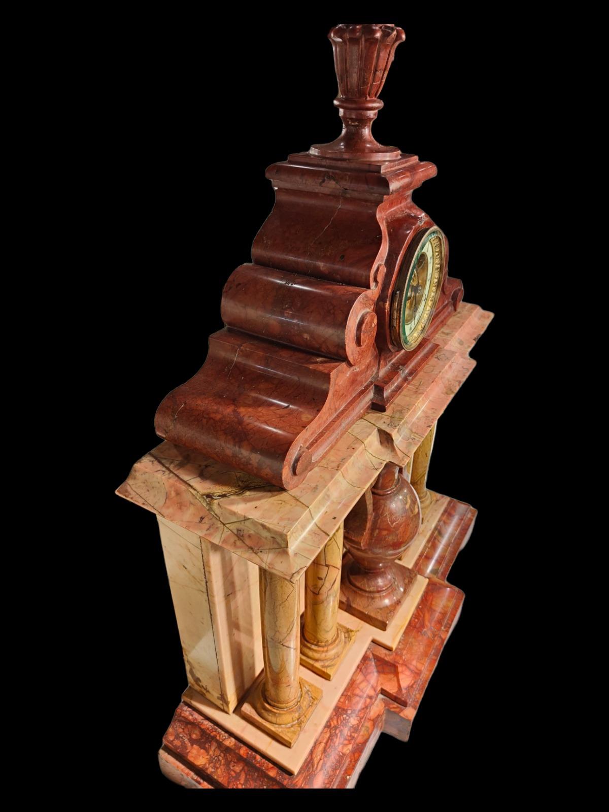 Hand-Crafted Great 19th Century Marble Clock For Sale