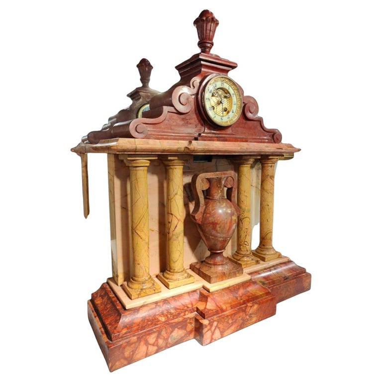 Great 19th Century Marble Clock For Sale at 1stDibs