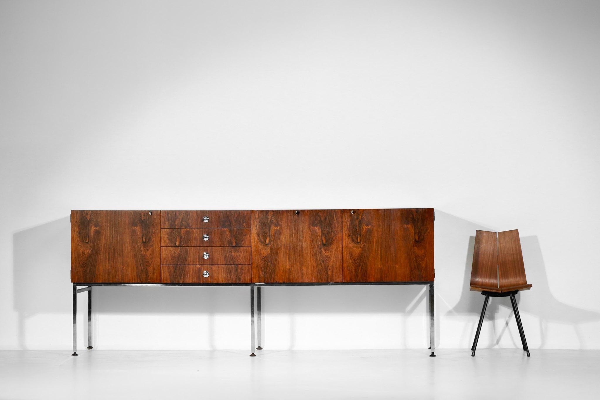 Great Alain Richard Large Sideboard of 1960s for Meuble TV French Design 1960 For Sale 4