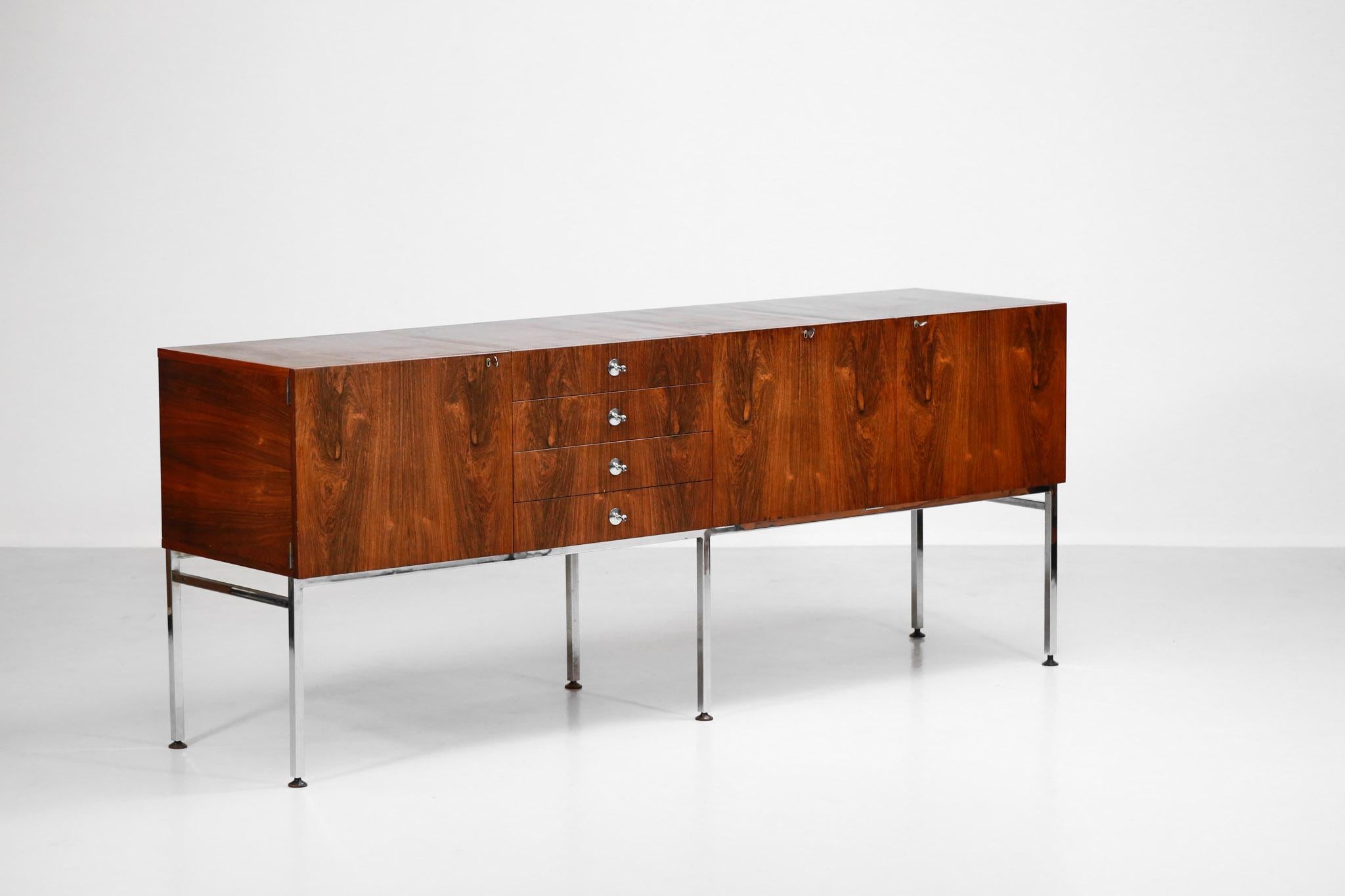 Wood Great Alain Richard Large Sideboard of 1960s for Meuble TV French Design 1960 For Sale