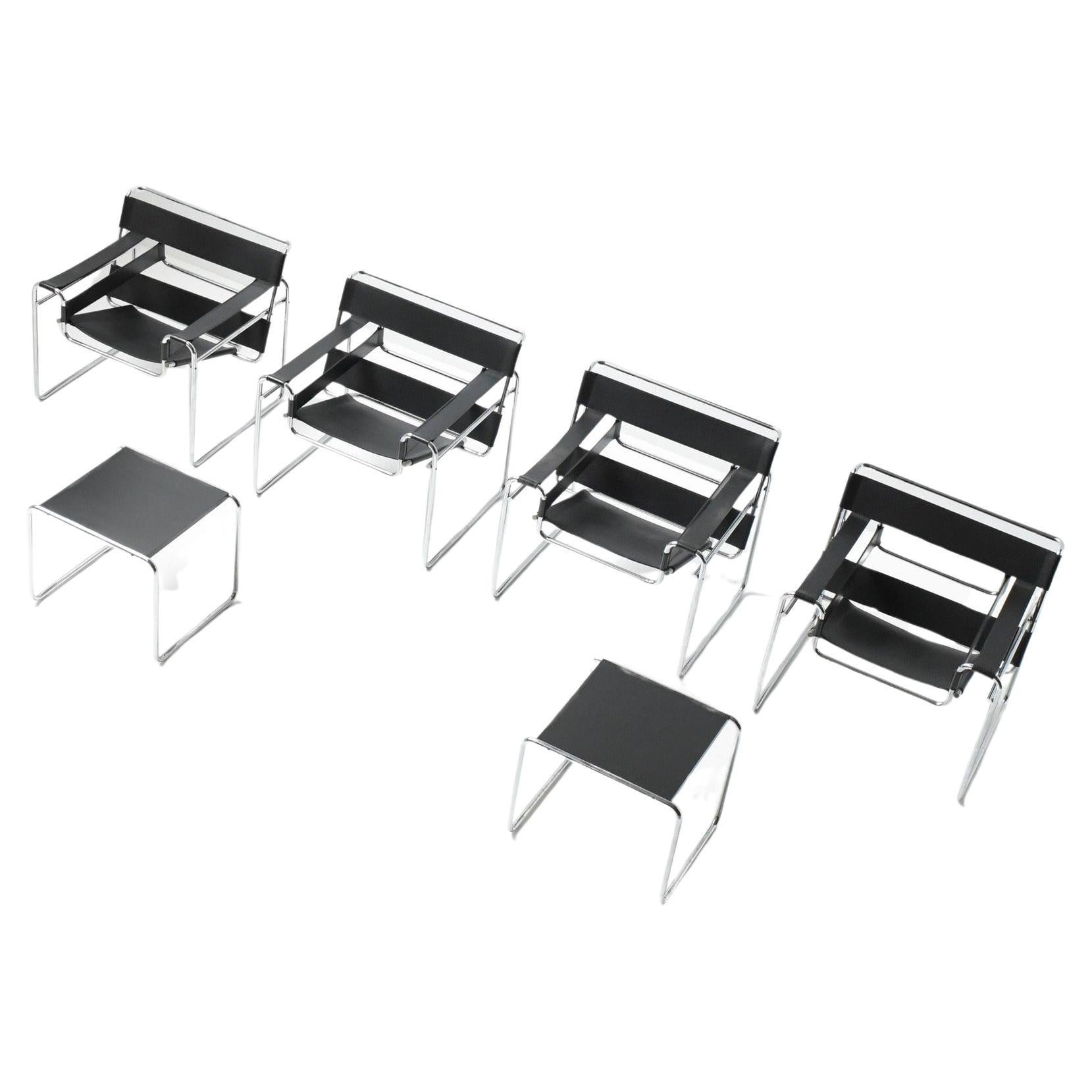 Great and Big Matching Set of Wassily B3 & B9 by Marcel Breuer for Gavina Italy For Sale
