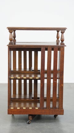 Great and Unique Large Antique English Oak Library Book Carousel