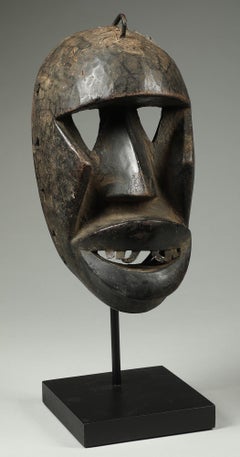 Angular Cubist Dan Kran Mask Open Mouth Triangle Eyes Ivory Coast Africa
