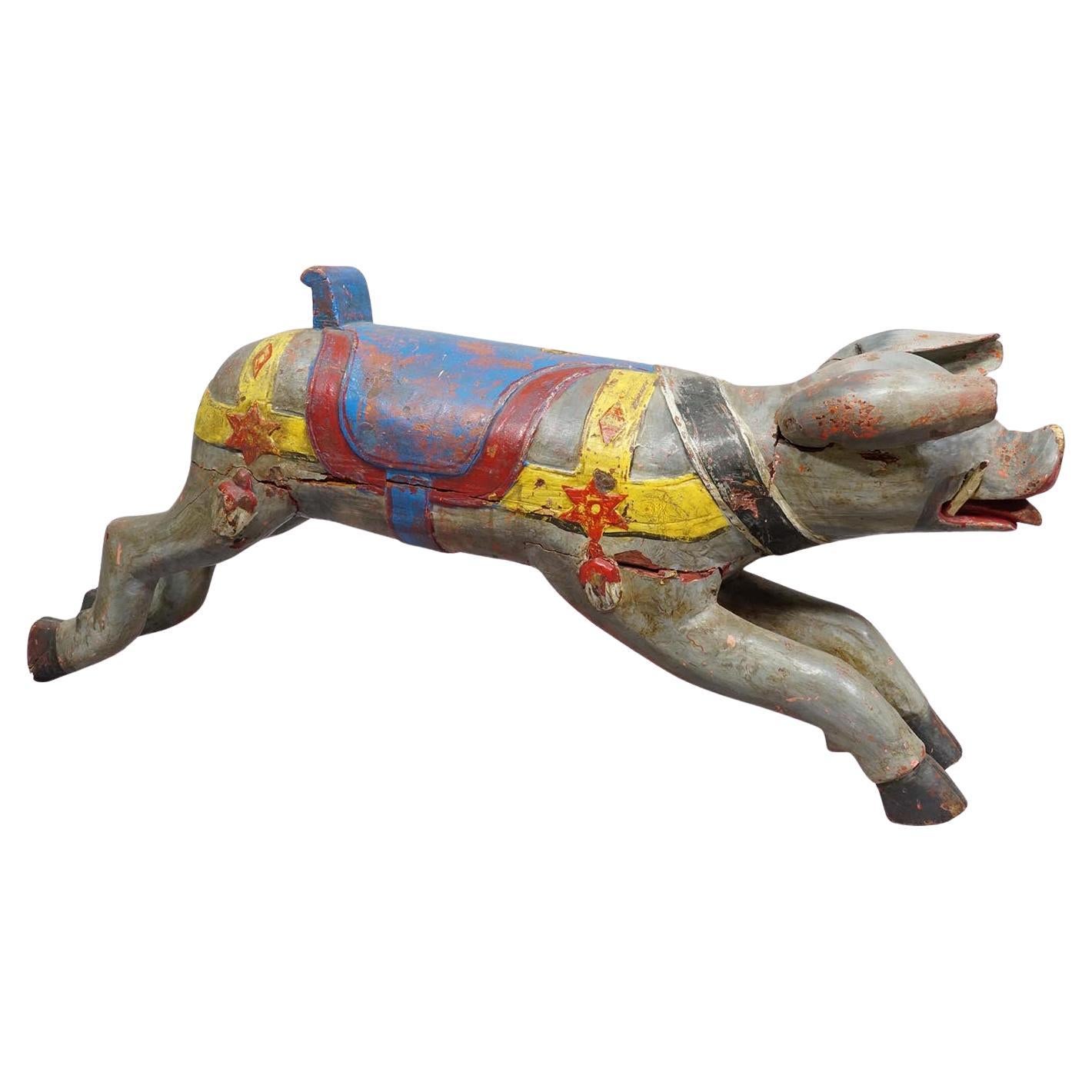Great Antique Children Carousel Pig, Germany ca. 1920s