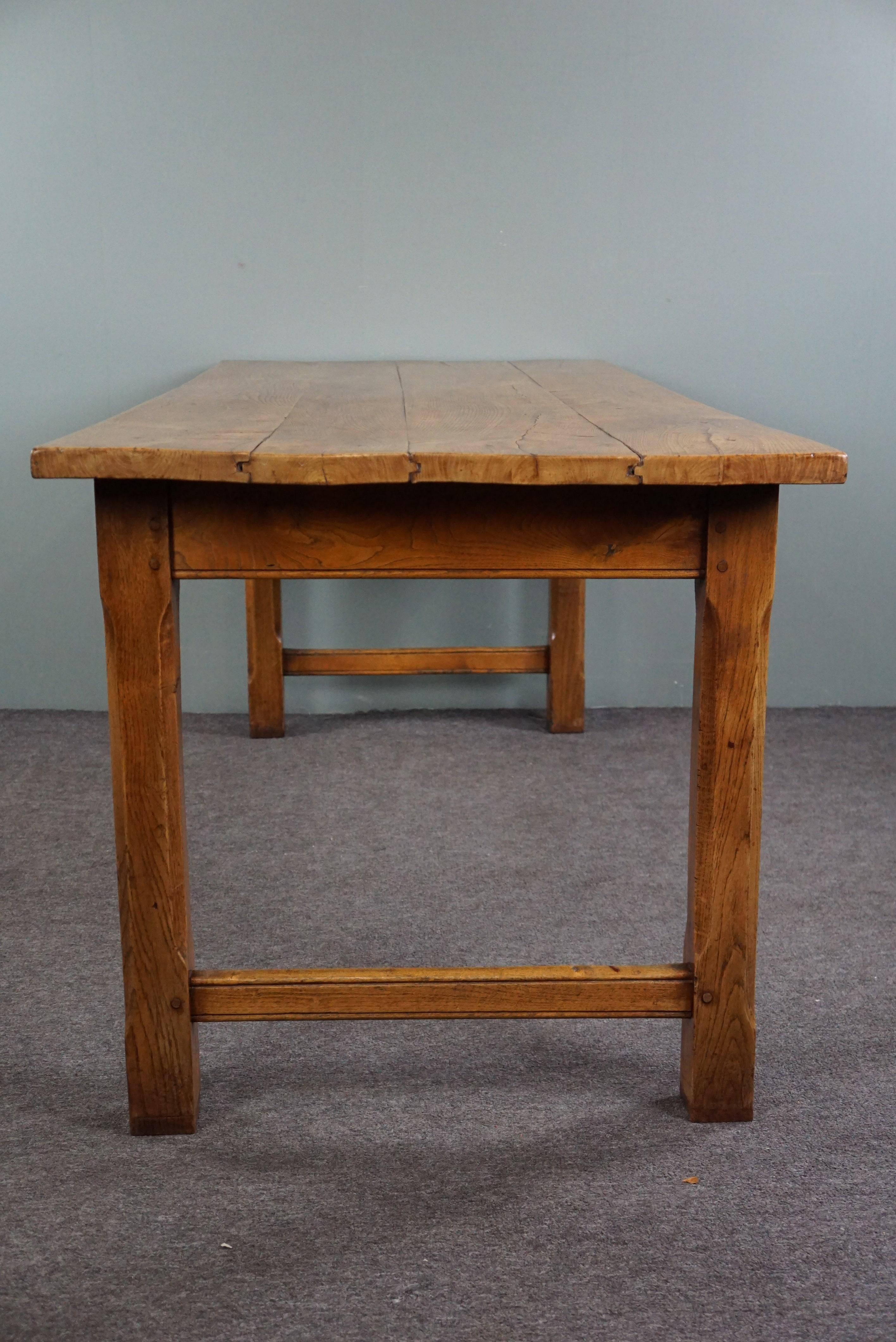 19th Century Great antique oak French dining table, 19th century For Sale