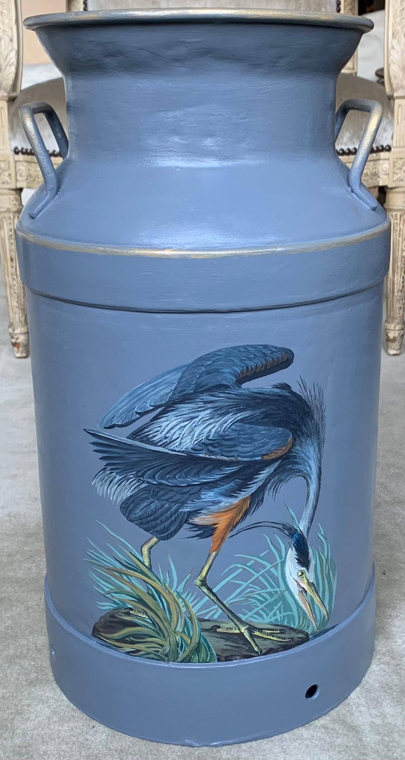 Metal Great Blue Heron Umbrella Stand For Sale