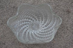 Grande Ciotola Seguso Flavio Poli Design Italiano Cristallo Incrociato Trasparente