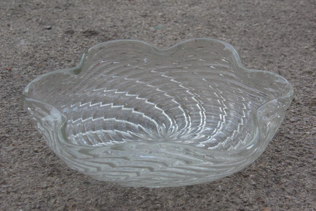 Great Bowl Seguso Flavio Poli Italian Design Cristallo Incrociato Transparent In Good Condition For Sale In Palermo, Sicily