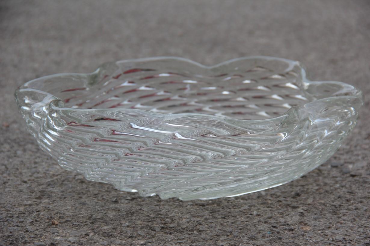 Mid-20th Century Great Bowl Seguso Flavio Poli Italian Design Cristallo Incrociato Transparent For Sale