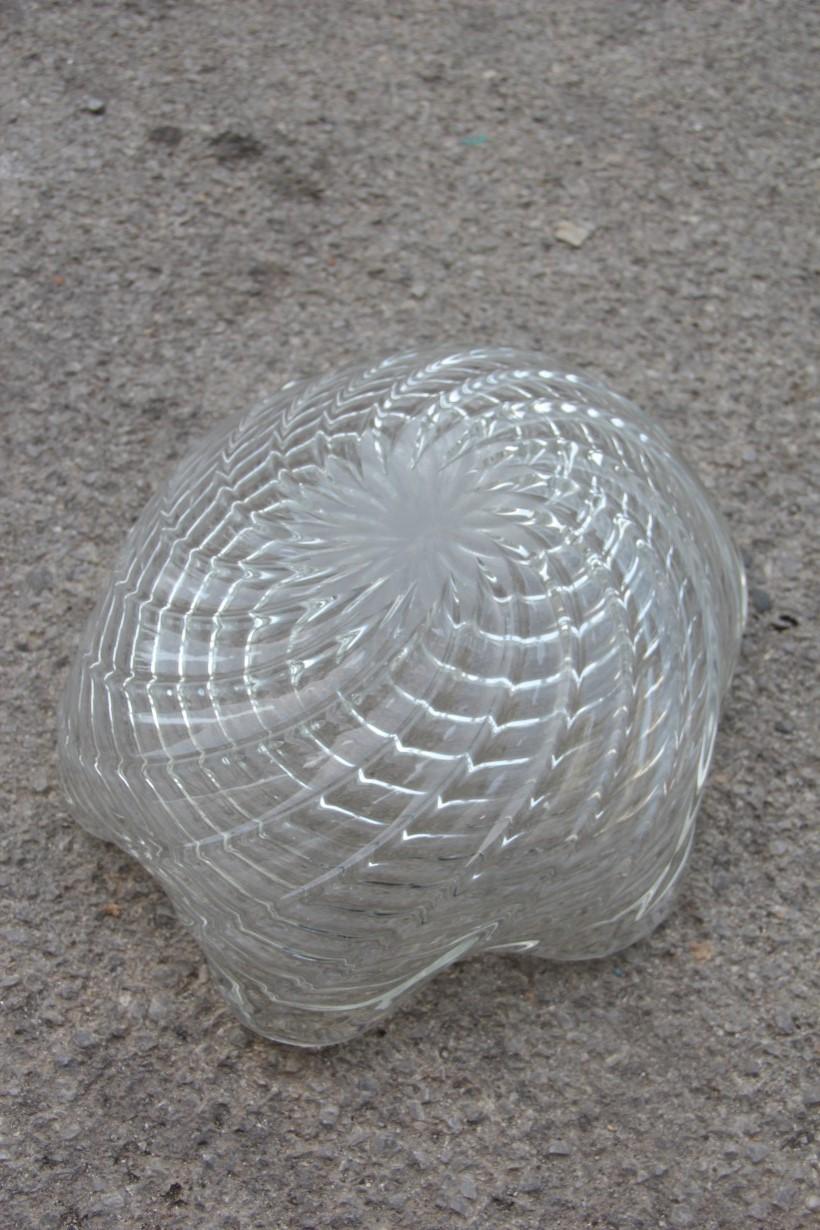 Great Bowl Seguso Flavio Poli Italian Design Cristallo Incrociato Transparent For Sale 1