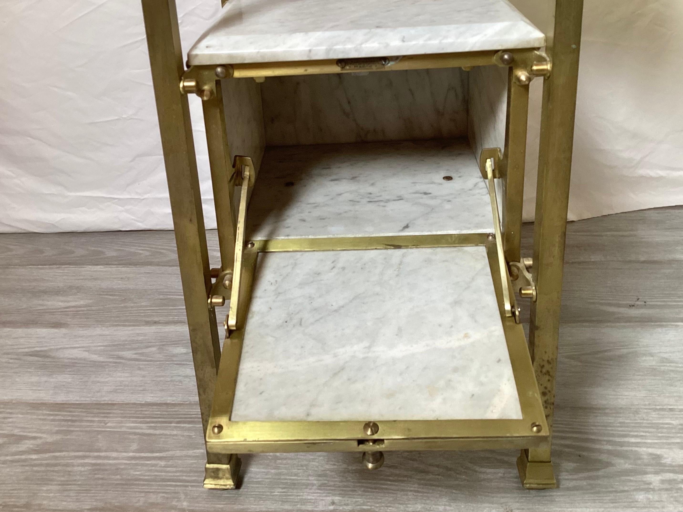 XIXe siècle Great Rafael Garcid Brass and Marble Side Table Stand en vente