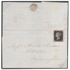 Great Britain 1840 1d Black, Plate 1a, SG2 Antique Postage Stamp