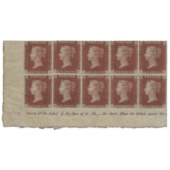 Great Britain 1841 1d Red Brown Plate 10, SG7 PL10 Antique Postage Stamps