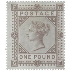Great Britain 1878 '26 September' £1 Brown-lilac 'Plate 1' SG129 Postage Stamp
