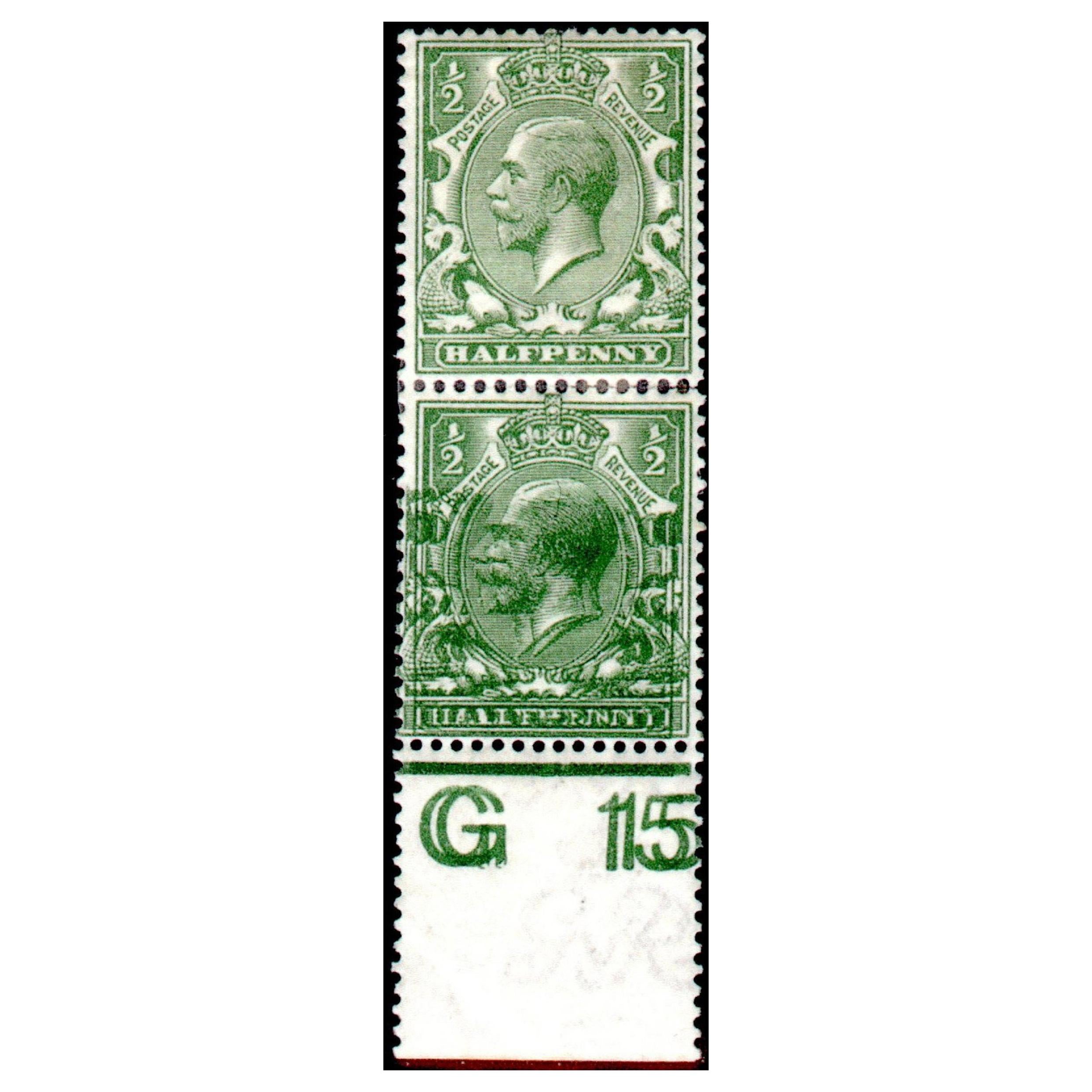 Gran Bretagna 1913 ½d verde, zecca SG351a Francobollo antico