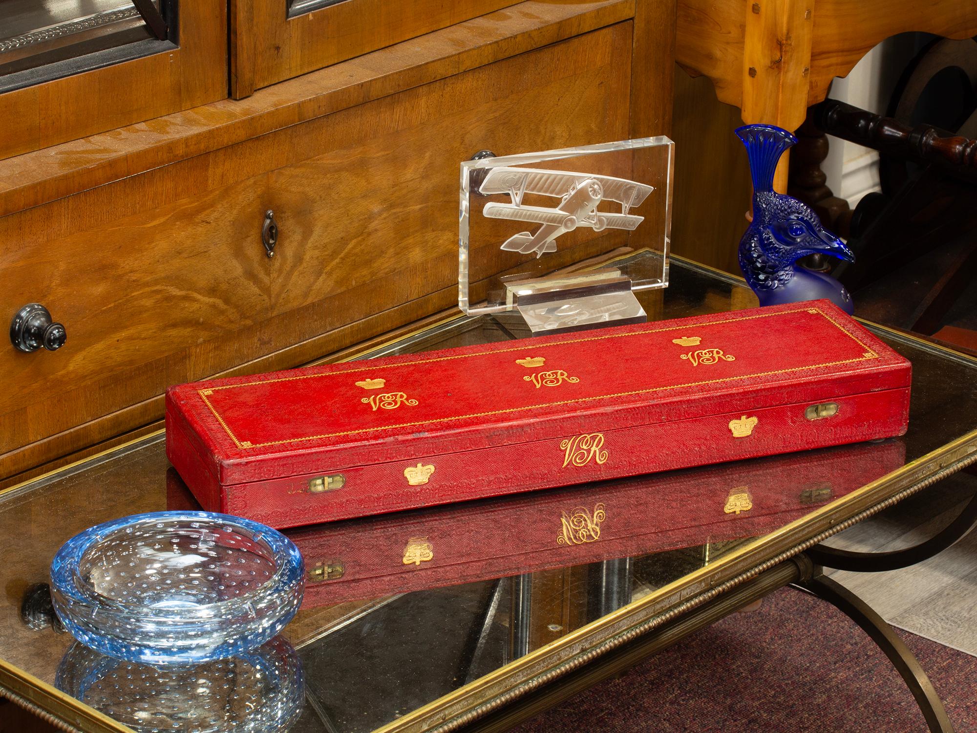 Gold Tooled

From our Boxes collection, we are pleased to offer this Victorian Moroccan Red Leather Royal Presentation Box, issued by the Royal College of Arms. The box of slim elongated rectangular form covered in red moroccan leather with a gold