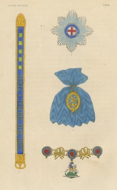 Gran Bretagna, Insegne dell’Ordine della Giarrettiera, Tavola XXXII, incisione su legno, 1844