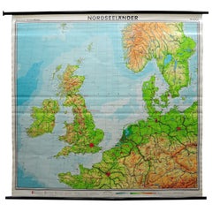 Carte murale Grande-Bretagne, Scandinavie, Nord de la France, Pays-Bas, Allemagne