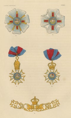 Great Britain, St Michael and St George Order, Plate XXXV, Wood Engraving, 1844