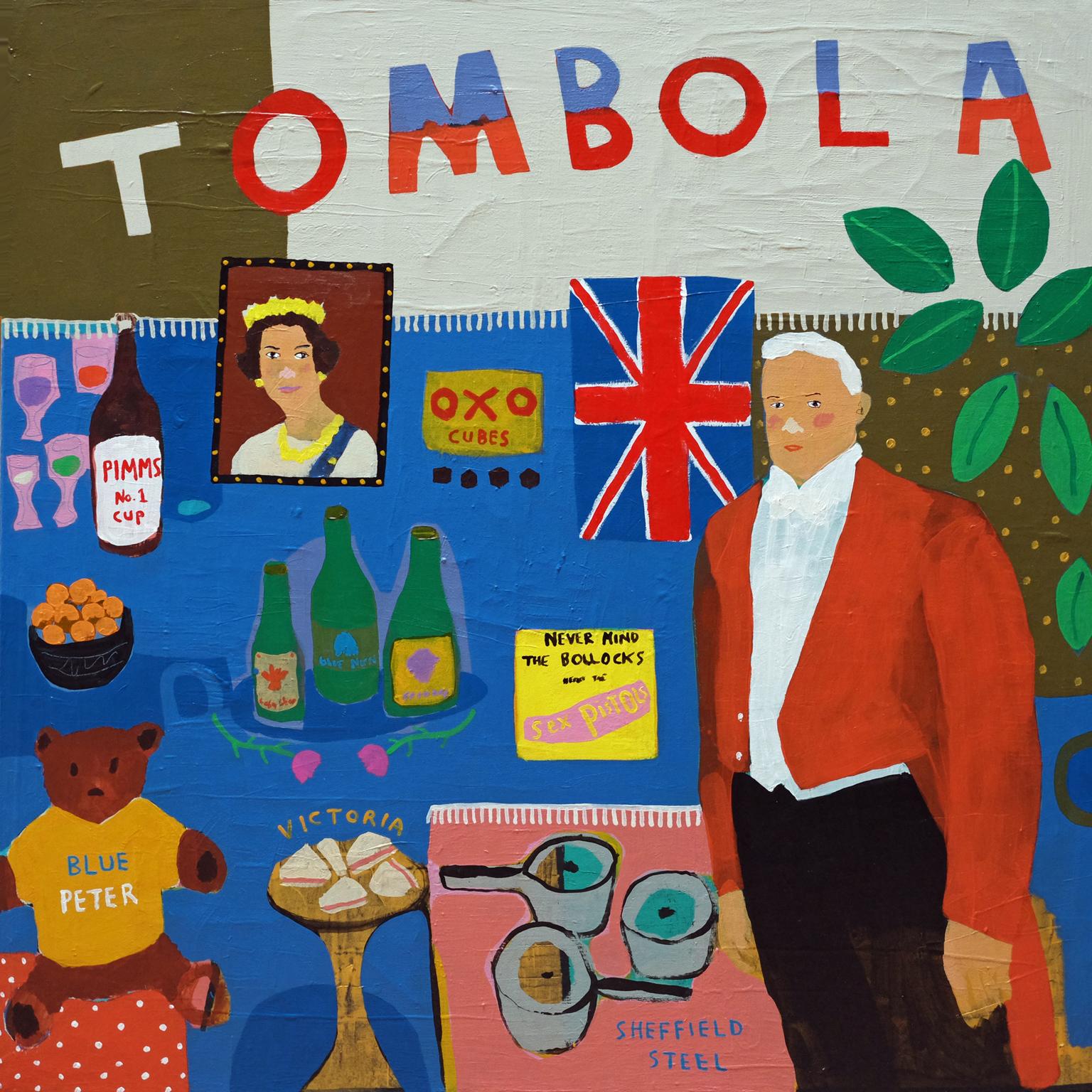 Modern 'Great British Prizes' Tombola Portrait Painting by Alan Fears Pop Art For Sale