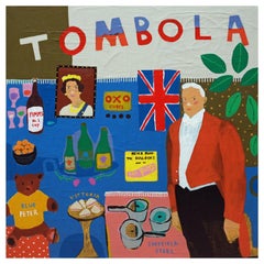 'Great British Prizes' Tombola Portrait Painting by Alan Fears Pop Art