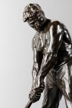 Great Bronze Sculpture "The Stone Breaker" by Victor Demanet, France, circa 1930