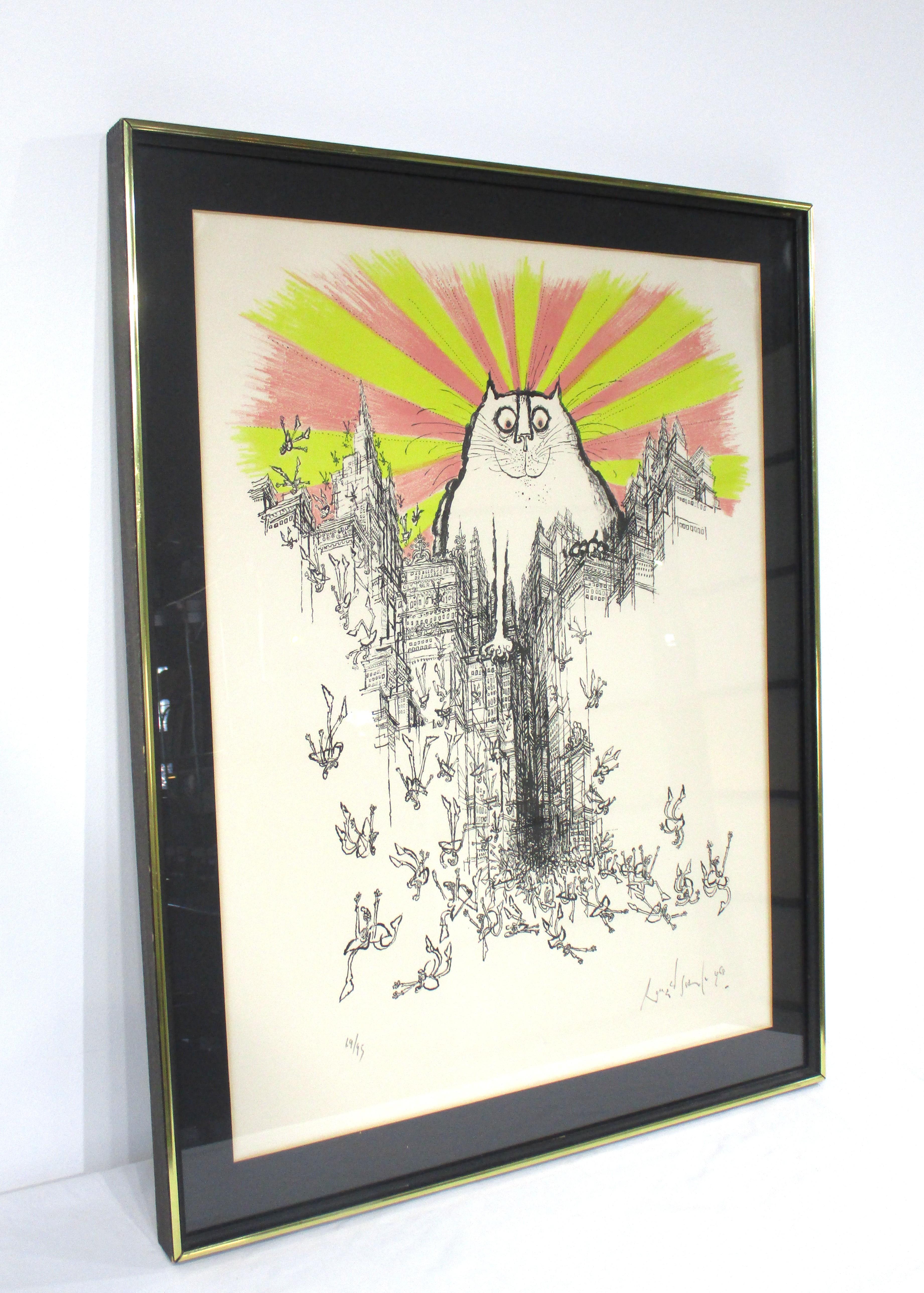 Una litografía muy bonita del artista británico Ronald Searle ( 1920-2011 ) titulada 